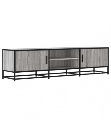 vidaXL TV Cabinet Grey Sonoma 160x35x41 cm Engineered Wood and Metal
