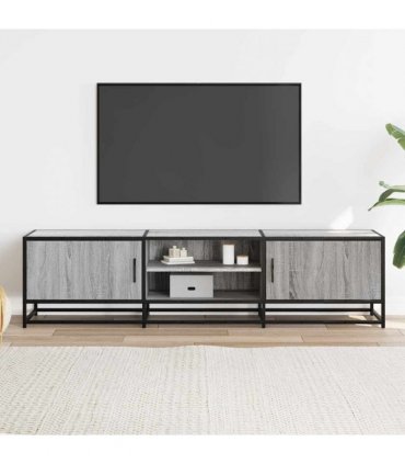 vidaXL TV Cabinet Grey Sonoma 160x35x41 cm Engineered Wood and Metal