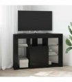 vidaXL Corner LED TV Cabinet Black 100x40x68cm Engineered Wood