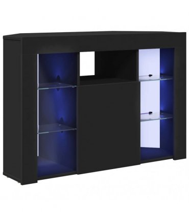vidaXL Corner LED TV Cabinet Black 100x40x68cm Engineered Wood