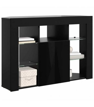 vidaXL Corner LED TV Cabinet Black 100x40x68cm Engineered Wood