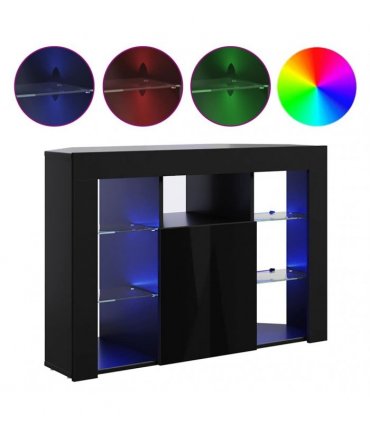 vidaXL Corner LED TV Cabinet Black 100x40x68cm Engineered Wood