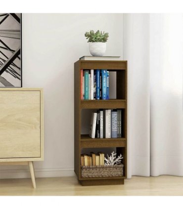 vidaXL Book Cabinet/Room Divider Honey Brown Solid Pinewood