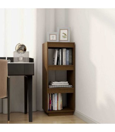 vidaXL Book Cabinet/Room Divider Honey Brown Solid Pinewood