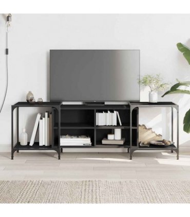 vidaXL TV Cabinet Black 153x37x50 cm Engineered Wood
