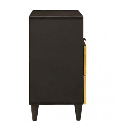 vidaXL Bedside Table Black and Gold 50 x 33 x 62 cm Engineered Wood