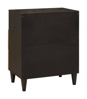 vidaXL Bedside Table Black and Gold 50 x 33 x 62 cm Engineered Wood