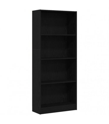 vidaXL Bookshelf Black Oak 60 x 24 x 143 cm Engineered Wood