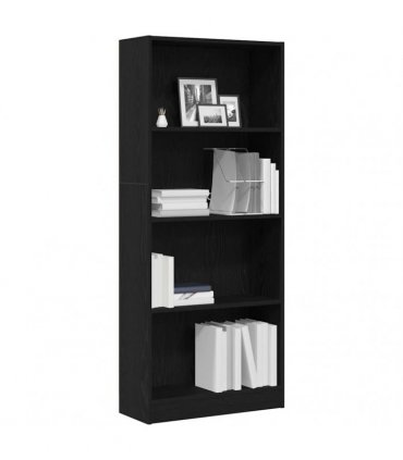 vidaXL Bookshelf Black Oak 60 x 24 x 143 cm Engineered Wood