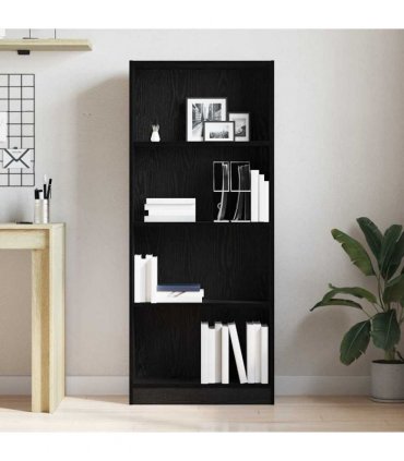vidaXL Bookshelf Black Oak 60 x 24 x 143 cm Engineered Wood
