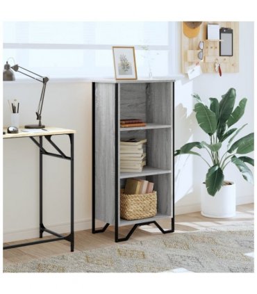 vidaXL Bookcase Grey Sonoma 50x31x106 cm Engineered Wood