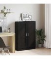 vidaXL Book Cabinet Black Oak 82.5 x 30.5 x 115 cm Engineered Wood