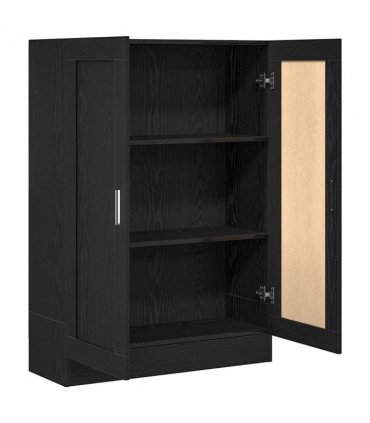vidaXL Book Cabinet Black Oak 82.5 x 30.5 x 115 cm Engineered Wood