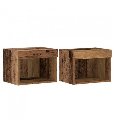 vidaXL TV Cabinet Set 2 pcs Old Wood 40 x 30 x 30 cm Engineered Wood