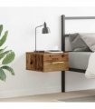 vidaXL Bedside Cabinet Old Wood 35 x 35 x 20 cm Engineered Wood