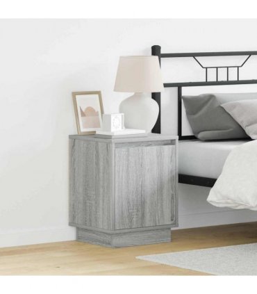 vidaXL Bedside Cabinet Grey 39 x 34.5 x 50 cm Engineered wood