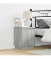 vidaXL Bedside Cabinet Grey 39 x 34.5 x 50 cm Engineered wood