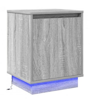 vidaXL Bedside Cabinet Grey 39 x 34.5 x 50 cm Engineered wood