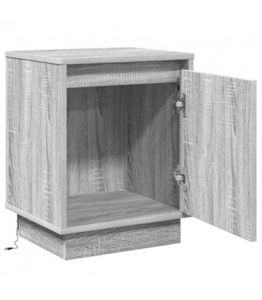 vidaXL Bedside Cabinet Grey 39 x 34.5 x 50 cm Engineered wood