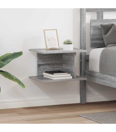 vidaXL Bedside Table 2 pcs Grey Sonoma 40 x 30 x 25 cm Engineered Wood