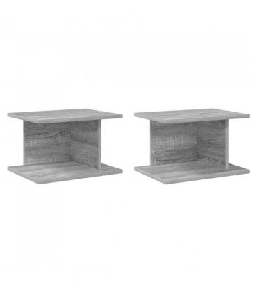 vidaXL Bedside Table 2 pcs Grey Sonoma 40 x 30 x 25 cm Engineered Wood