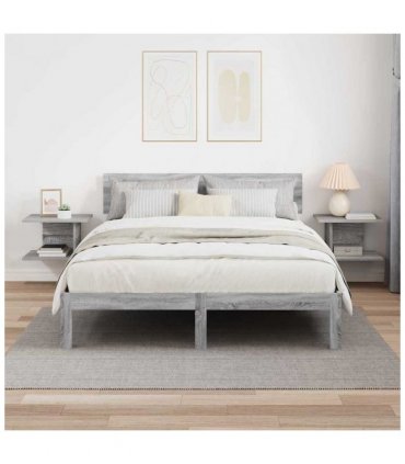 vidaXL Bedside Table 2 pcs Grey Sonoma 40 x 30 x 25 cm Engineered Wood
