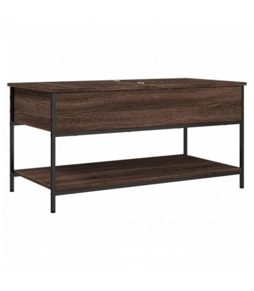 vidaXL Coffee Table Brown Oak 100x50x50 cm Engineered Wood and Metal