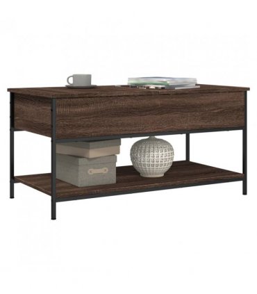 vidaXL Coffee Table Brown Oak 100x50x50 cm Engineered Wood and Metal