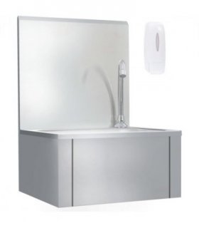 vidaXL Hand Wash Sink with Faucet and Soap Dispenser Stainless Steel