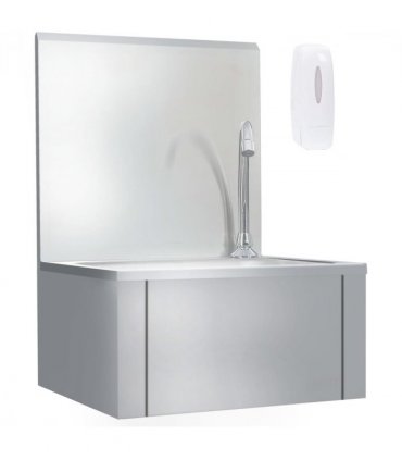 vidaXL Hand Wash Sink with Faucet and Soap Dispenser Stainless Steel
