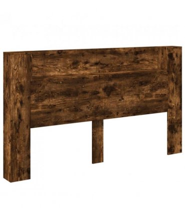 vidaXL Headboard Cabinet with LED Smoked Oak 180 x 16.5 x 103.5 cm
