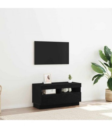 vidaXL TV Cabinet Black Oak 80 x 35 x 40 cm Engineered Wood