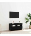 vidaXL TV Cabinet Black Oak 80 x 35 x 40 cm Engineered Wood