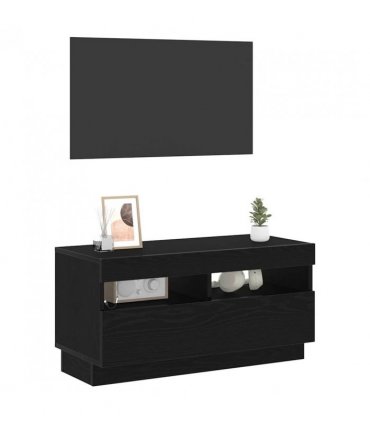 vidaXL TV Cabinet Black Oak 80 x 35 x 40 cm Engineered Wood