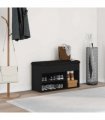 vidaXL Shoe Bench with Shelf Black 80 x 30 x 45 cm Engineered wood