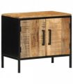 vidaXL Bedside Cabinet Brown and Black 50 x 30 x 45 cm