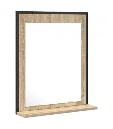 vidaXL Bathroom Mirror Black 50 x 12 x 60 cm Glass and Engineered Wood