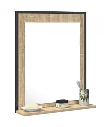 vidaXL Bathroom Mirror Black 50 x 12 x 60 cm Glass and Engineered Wood