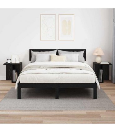 vidaXL End Table 2 pcs Black Oak 37 x 32 x 40 cm Engineered Wood
