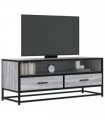 vidaXL TV Cabinet Grey Sonoma 100x34.5x40 cm Engineered Wood and Metal
