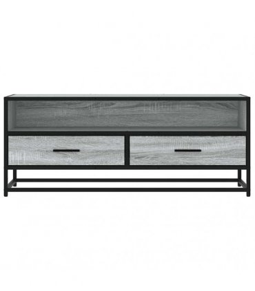 vidaXL TV Cabinet Grey Sonoma 100x34.5x40 cm Engineered Wood and Metal