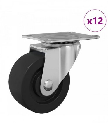 vidaXL Swivel Castor 12 pcs Silver 60 x 60 x 50 mm Iron and nylon