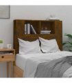 vidaXL Headboard Cabinet | Smoked Oak | Engineered wood | Medium