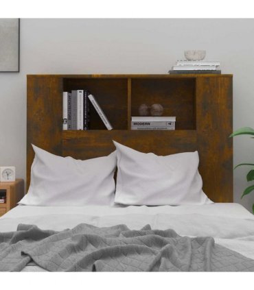 vidaXL Headboard Cabinet | Smoked Oak | Engineered wood | Medium