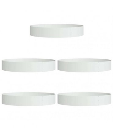 vidaXL Planter Ring 5 pcs White 120 x 120 x 20 cm Cold-rolled Steel