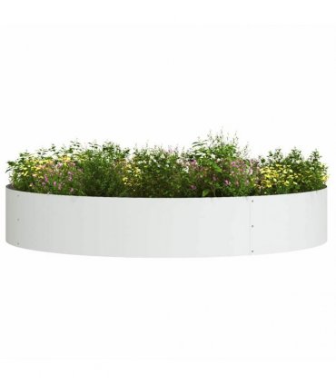 vidaXL Planter Ring 5 pcs White 120 x 120 x 20 cm Cold-rolled Steel