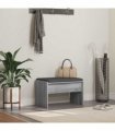 vidaXL Hall Bench with Cushion Grey Sonoma 63 x 38 x 40 cm