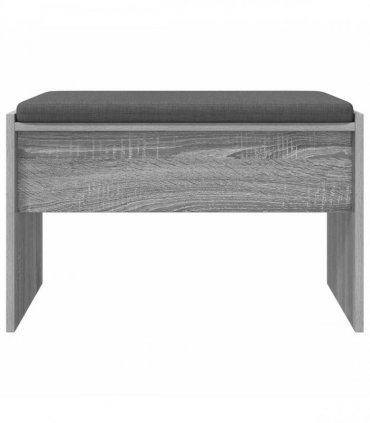 vidaXL Hall Bench with Cushion Grey Sonoma 63 x 38 x 40 cm