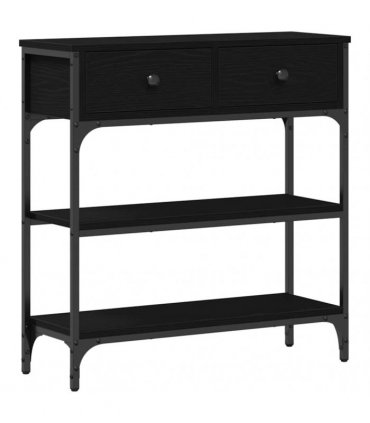 vidaXL Console Table Black Oak 72.5 x 25 x 75 cm Engineered Wood
