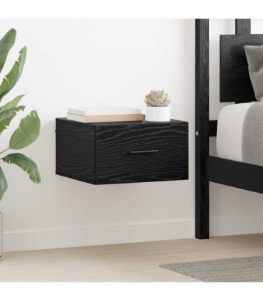 vidaXL Bedside Cabinet Black oak 35 x 35 x 20 cm Engineered wood